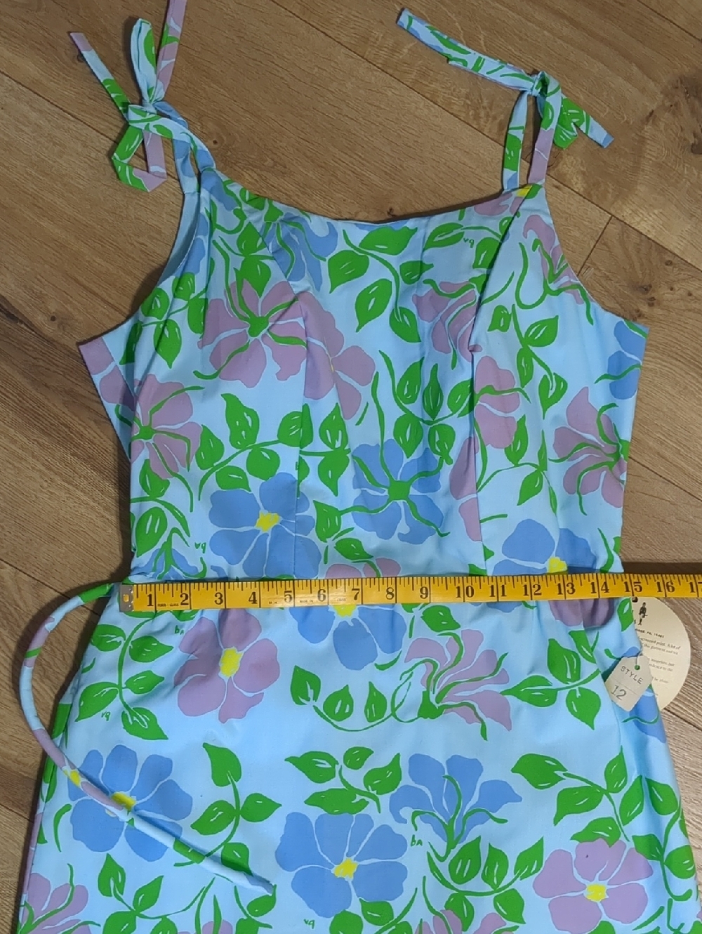 Vintage THE VESTED GENTRESS Floral Hand Screened Poly Cotton Dress Sz 12 NWT - Picture 7 of 15